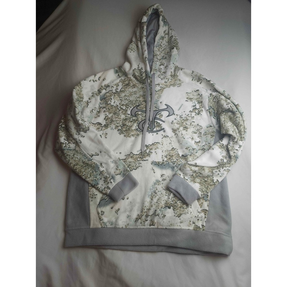 TrueTimber Tundra Camo Fleece Hoodie Mens Small White Grey Snow Camouflage